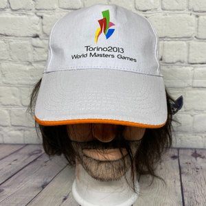 Torino 2013 World Masters games Hat Cap Strap Back White Lightweight Polyester